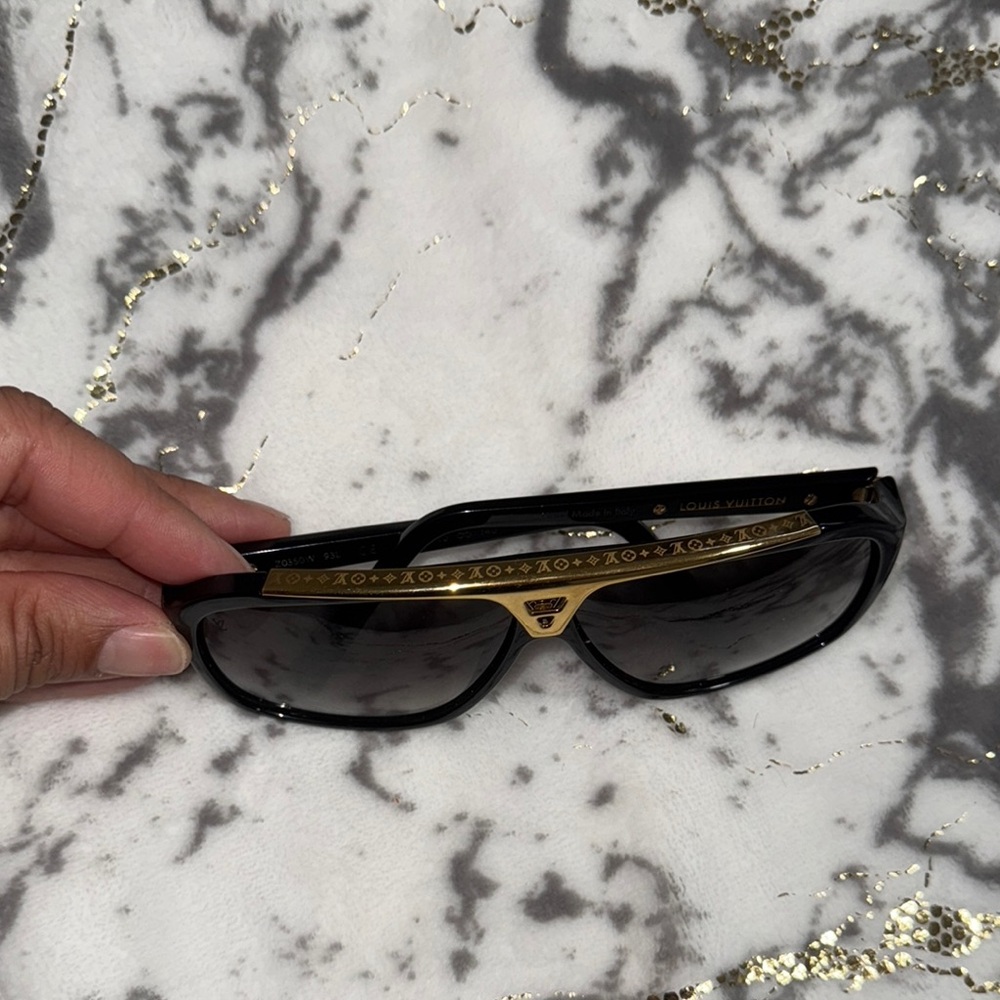 Louis Vuitton Black and Gold Sunglasses